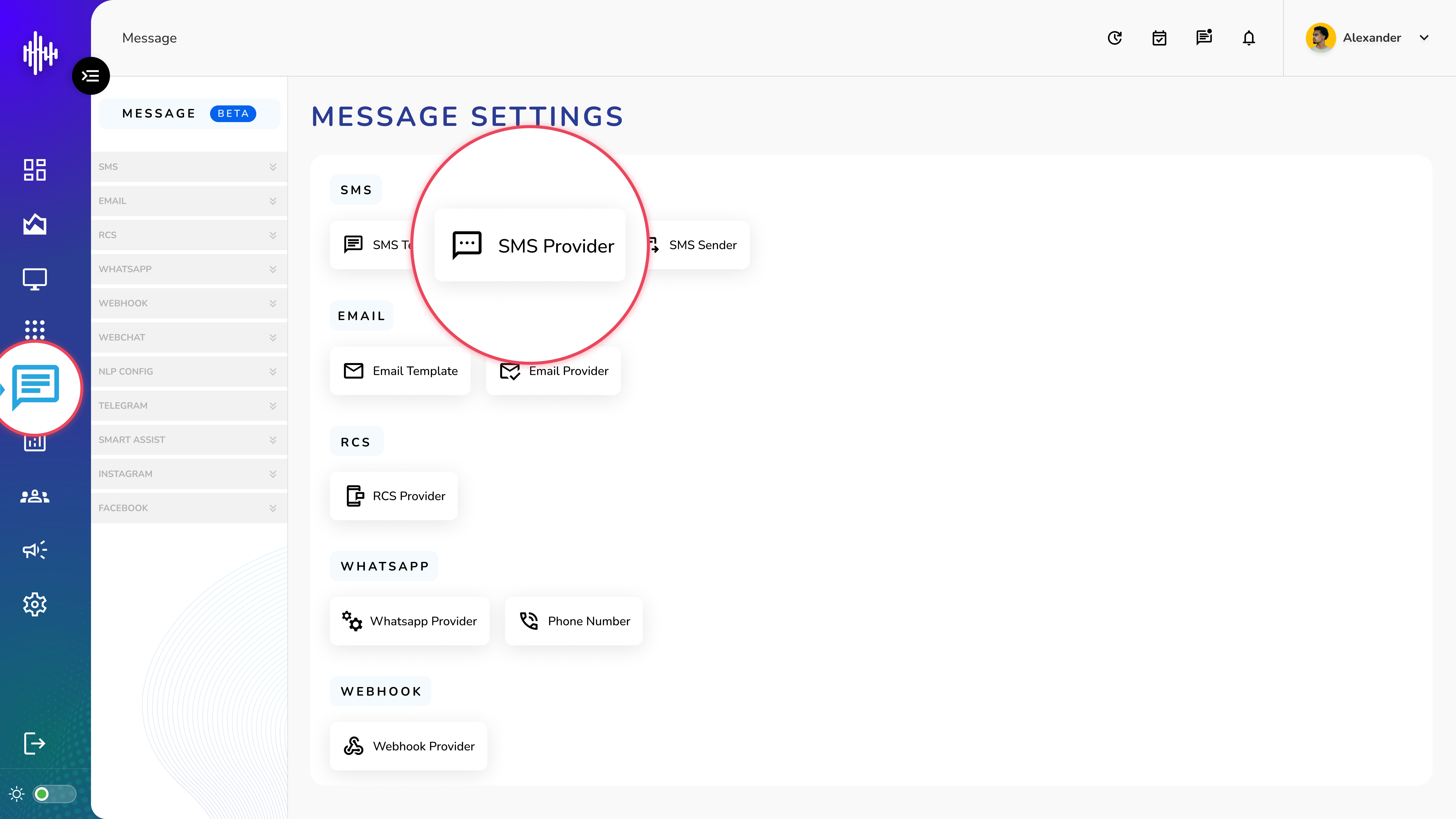 Message-SMS Provider